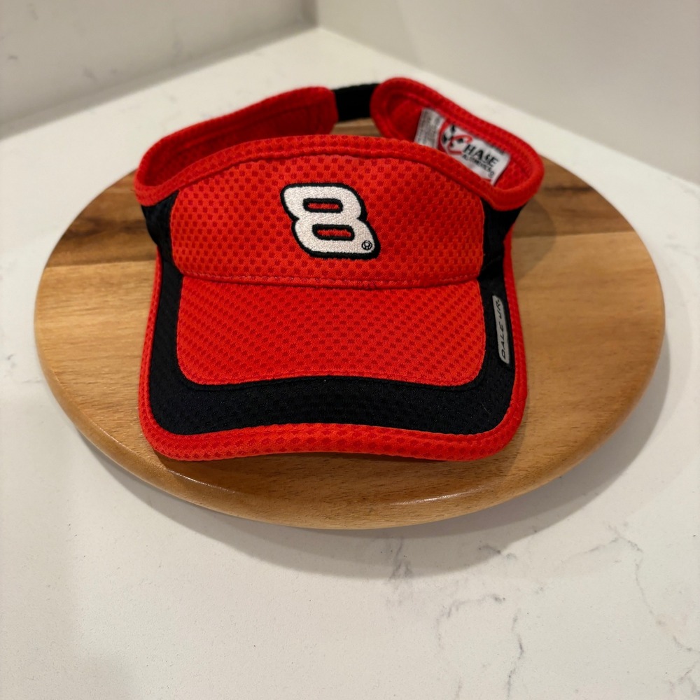 Dale Earnhardt Jr Visor Men Red 8 Car Chase Authentics NASCAR Racing Hat Mesh